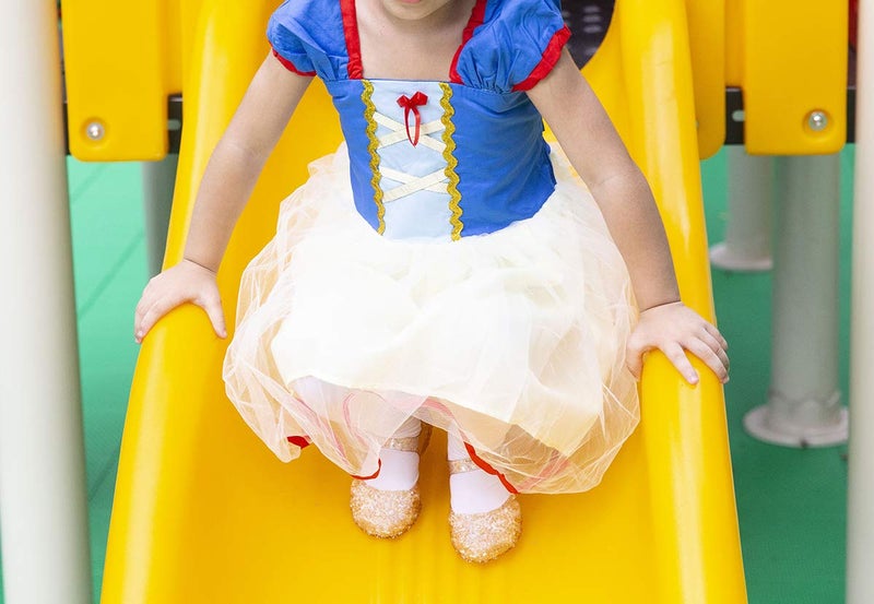 GUGUYeah Gold Princess Costumes Cute Jelly Flats Shoes,Cosplay Birthday Party Dress Up Sandals for Little Girls, Toddler or Kids - Image 2